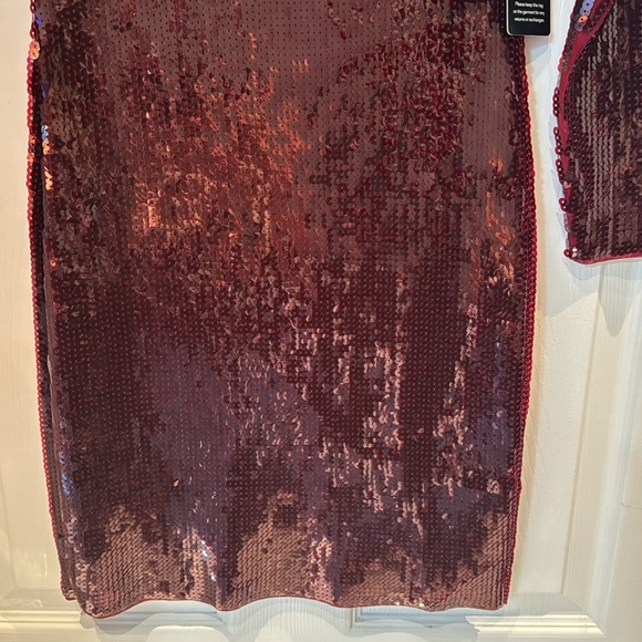 🔥NWT express sequence cranberry color dress - Picture 3 of 6